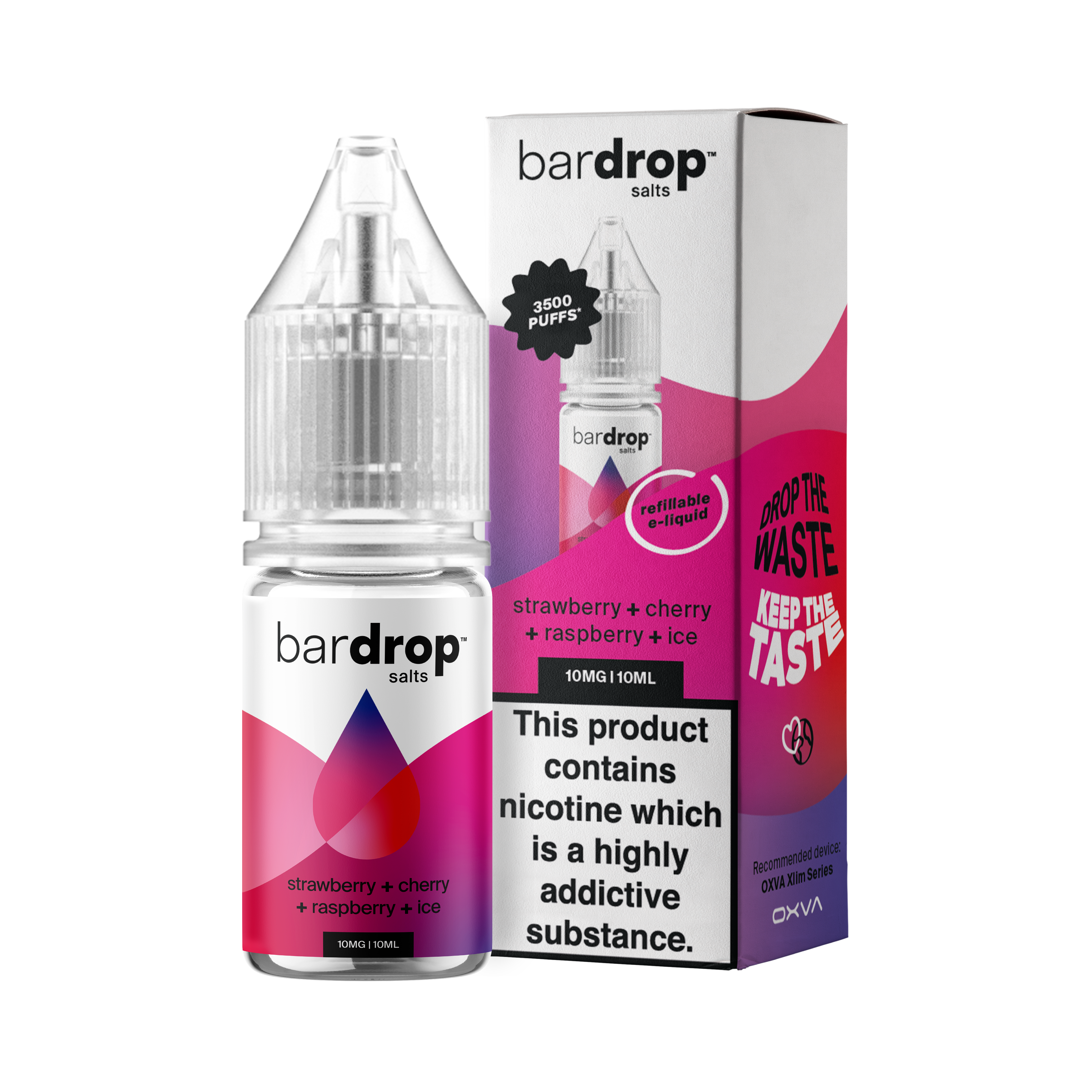 Bar Drop - Strawberry Cherry Raspberry Ice - Nic Salt - E-Liquid – 10ml